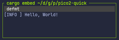 cargo embed with defmt